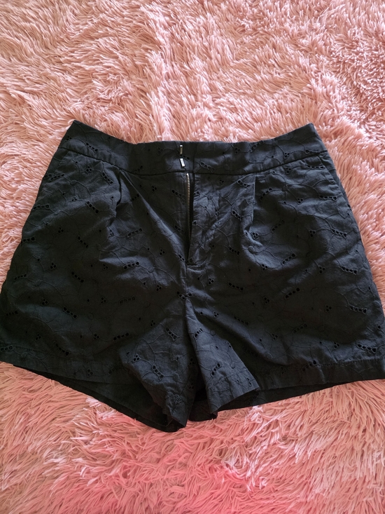 a new day Pants - a new day Black High-Waist Eyelet Shorts